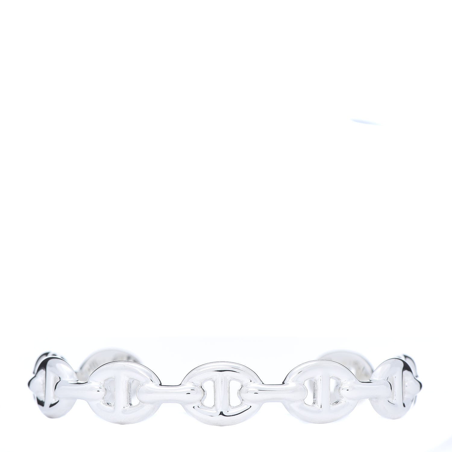 Hermes Sterling Silver MM Chaine d'Ancre Enchainee Cuff Bracelet ST 1 of 6