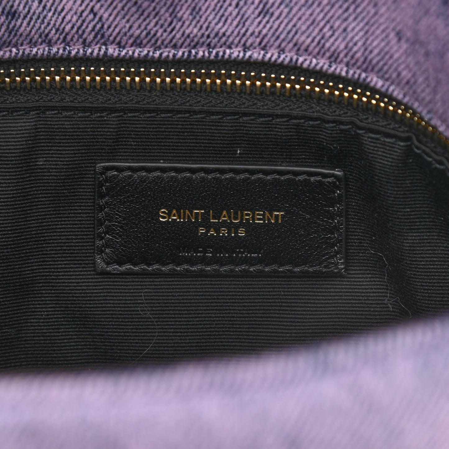 Denim Quilted Small Loulou Puffer Monogram Chain Satchel Bleached Lilac