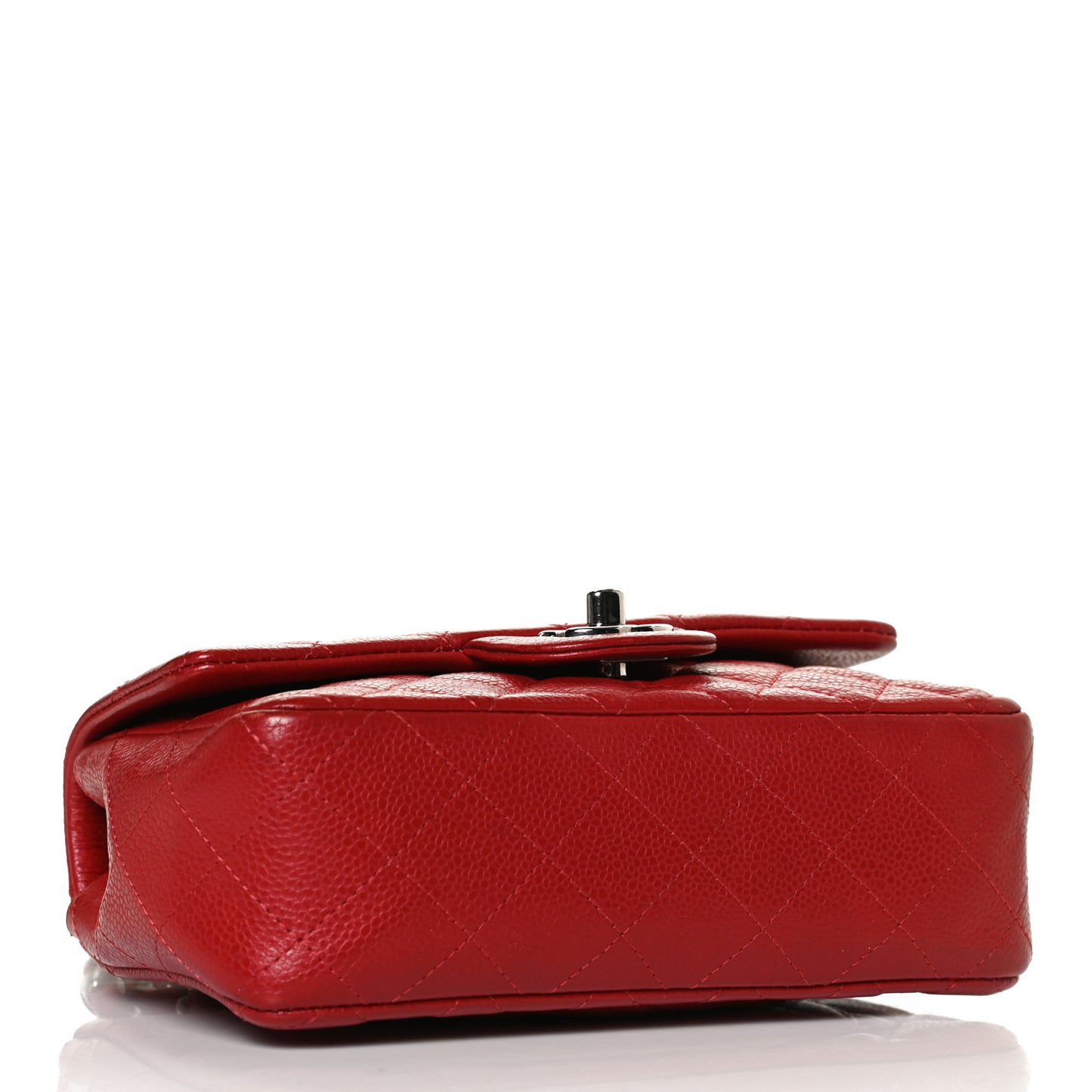 Caviar Quilted Mini Rectangular Flap Red