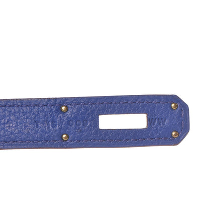 Hermes Togo Horseshoe Kelly Retourne 32 Bleu Electrique Rouge H 11 of 40