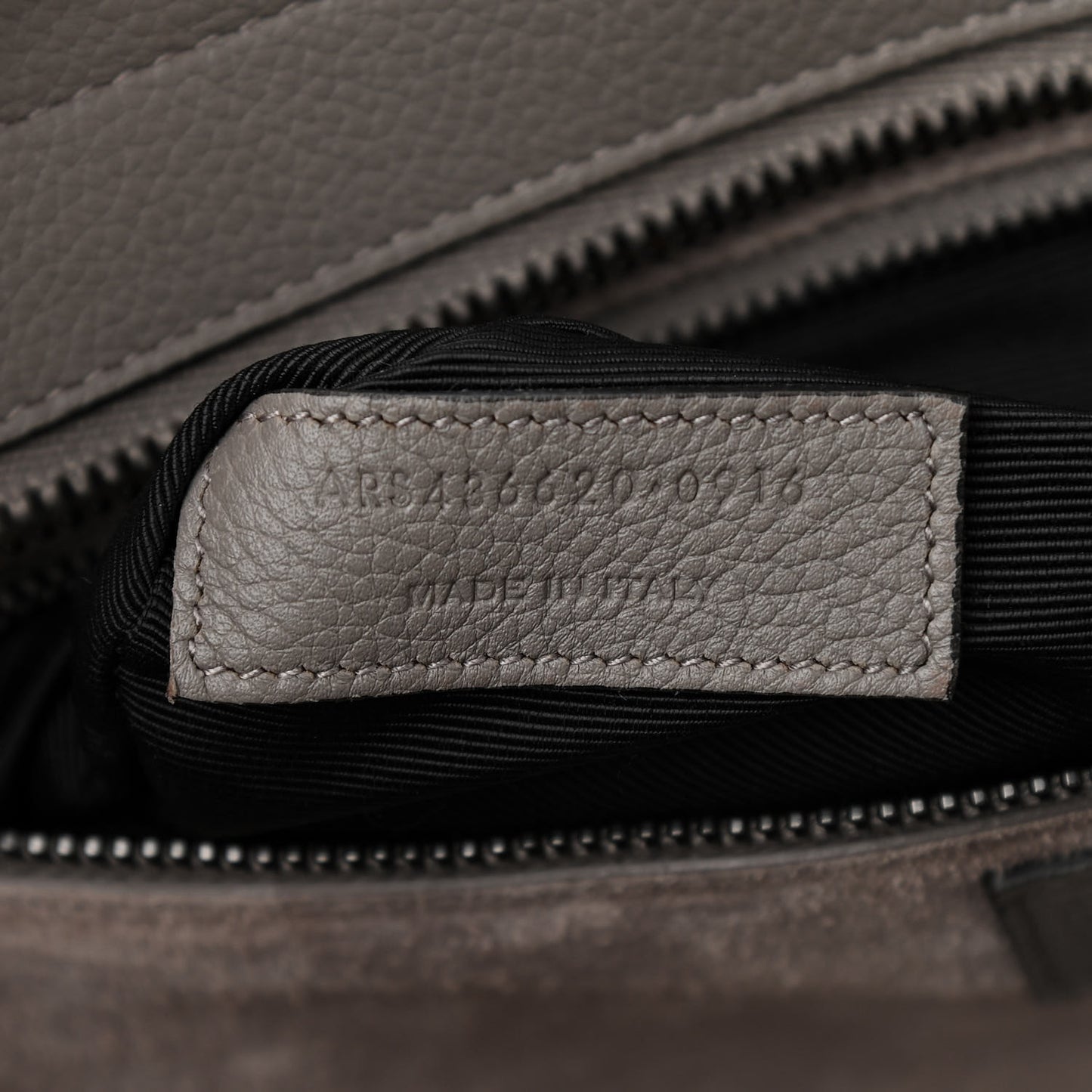 Grained Calfskin Small Cabas Rive Gauche Fog