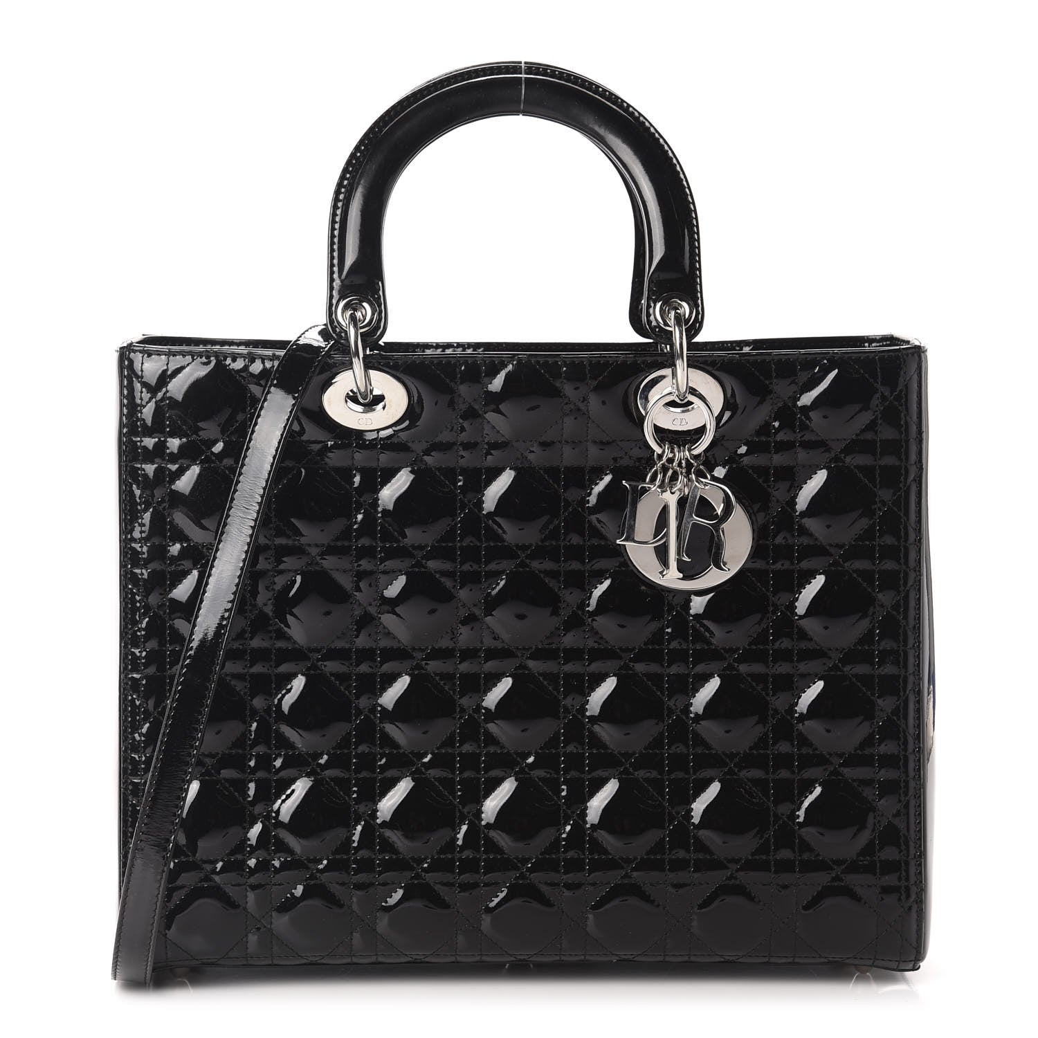 Christian Dior Patent Cannage Large Lady Dior Black 1 of 11