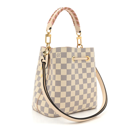 Louis Vuitton Damier Azur Braided Neonoe BB Pink 3 of 15
