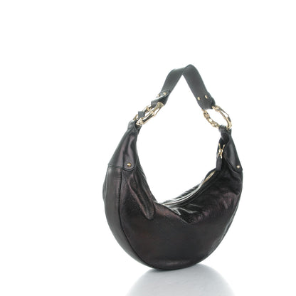 Gucci Guccissima Half Moon Bamboo Ring Hobo Black 3 of 7