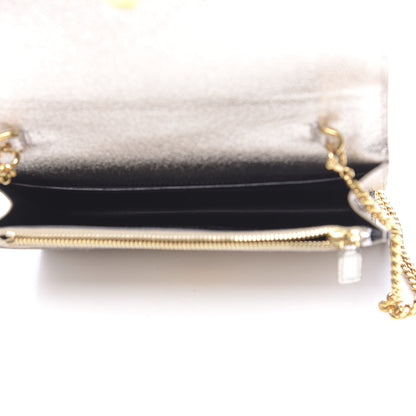 Saint Laurent Metallic Calfskin Classic Monogram Kate Tassel Chain Wallet Platine 5 of 12