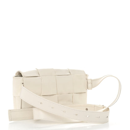 Bottega Veneta Paper Calfskin Intrecciato Cassette Belt Bag White 3 of 11