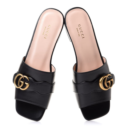 Gucci Malaga Kid GG Marmont Flat Slide Sandals 37 Black 5 of 11