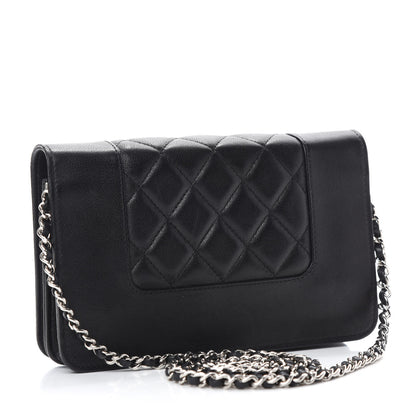 Chanel Sheepskin Quilted Mademoiselle Vintage Wallet On Chain WOC Black 3 of 14