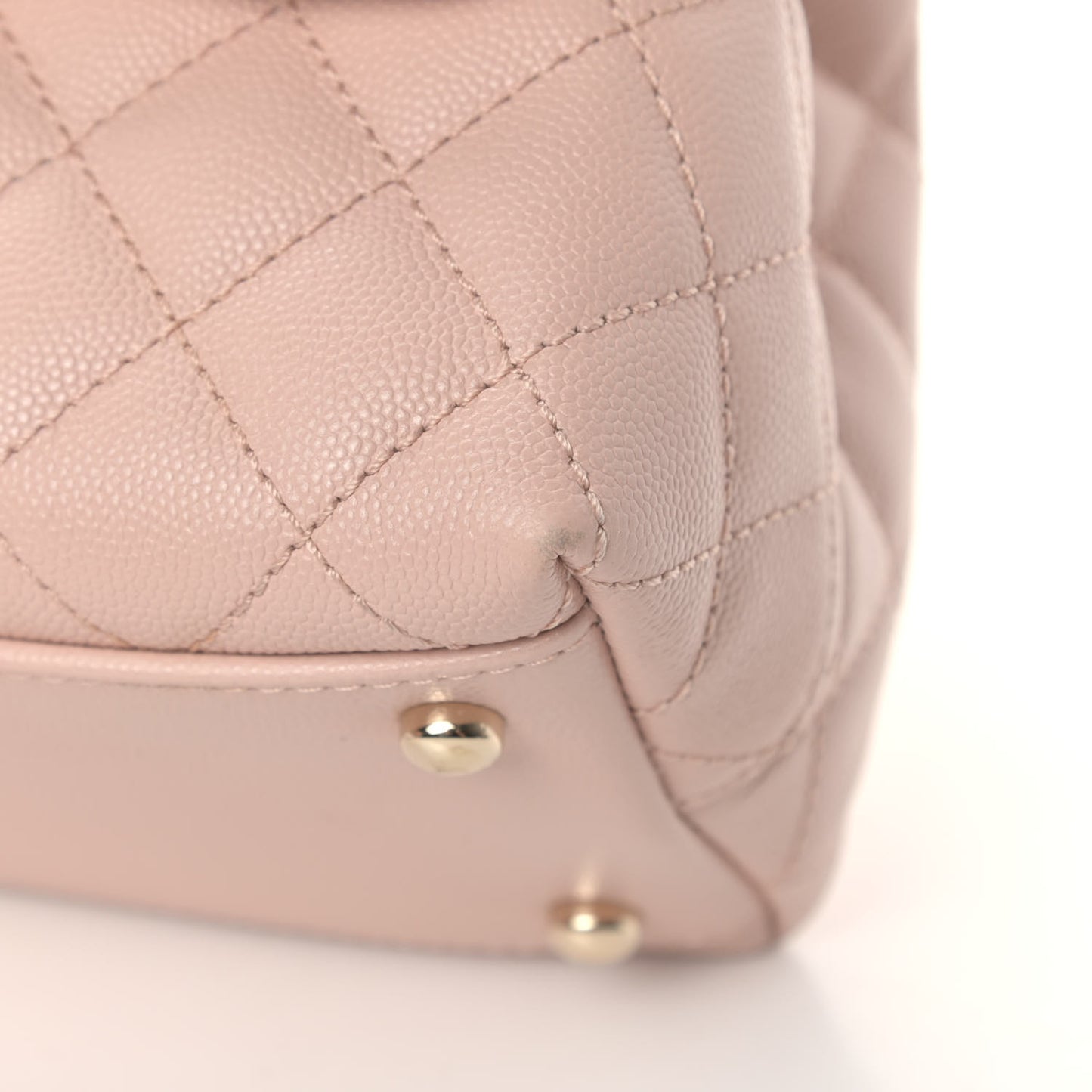Caviar Quilted Small Coco Handle Flap Light Pink
