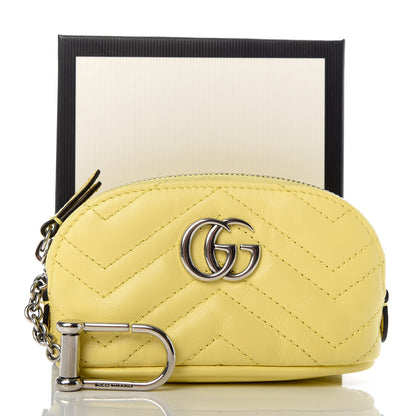 Gucci Calfskin Matelasse GG Marmont Key Pouch Banana 9 of 9