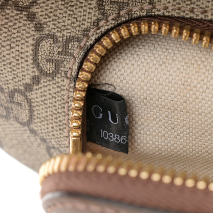Gucci GG Supreme Monogram Textured Calfskin Retro Interlocking G Belt Bag Beige Ebony Brown Sugar 15 of 18