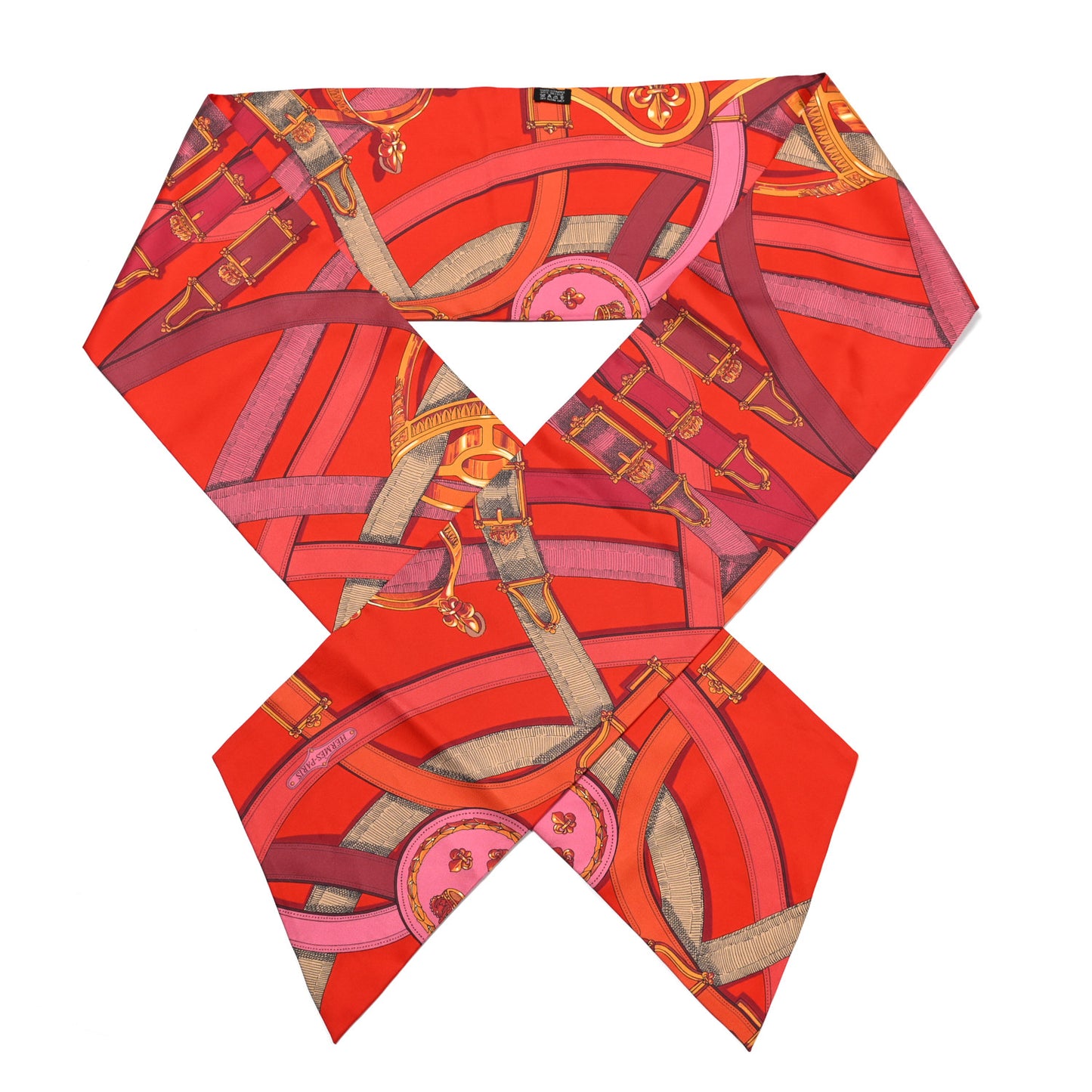 Silk Cavalcadour Maxi Twilly Rouge Bordeaux Acajou