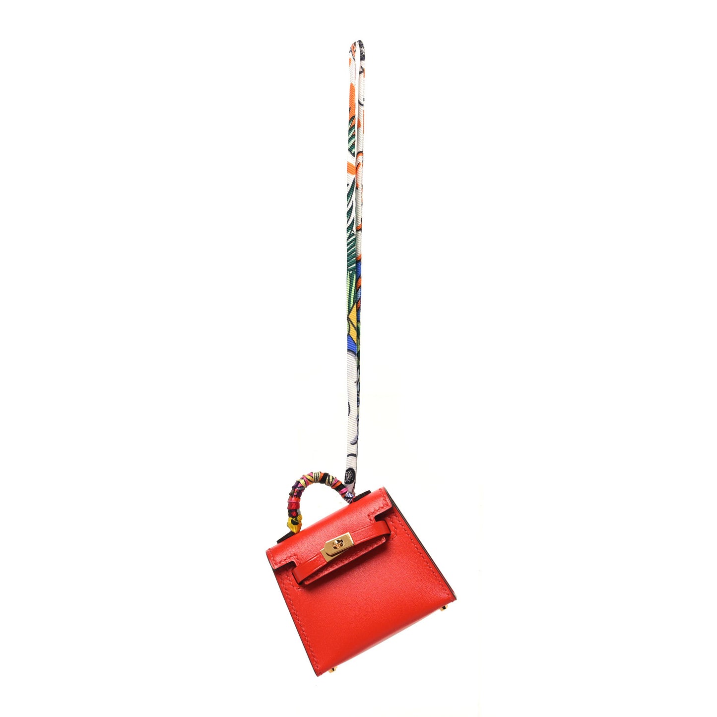 Tadelakt Mini Kelly Twilly Bag Charm Capucine