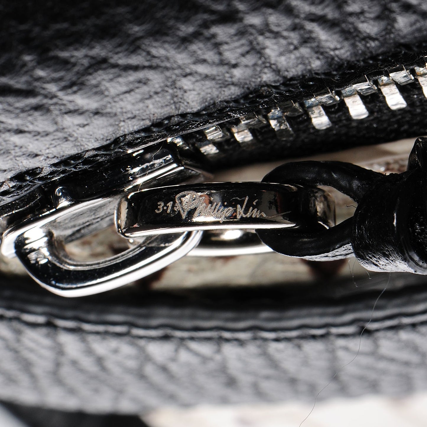 3.1 Pebbled Leather Elaphe Mini Pashli Satchel Natural Black
