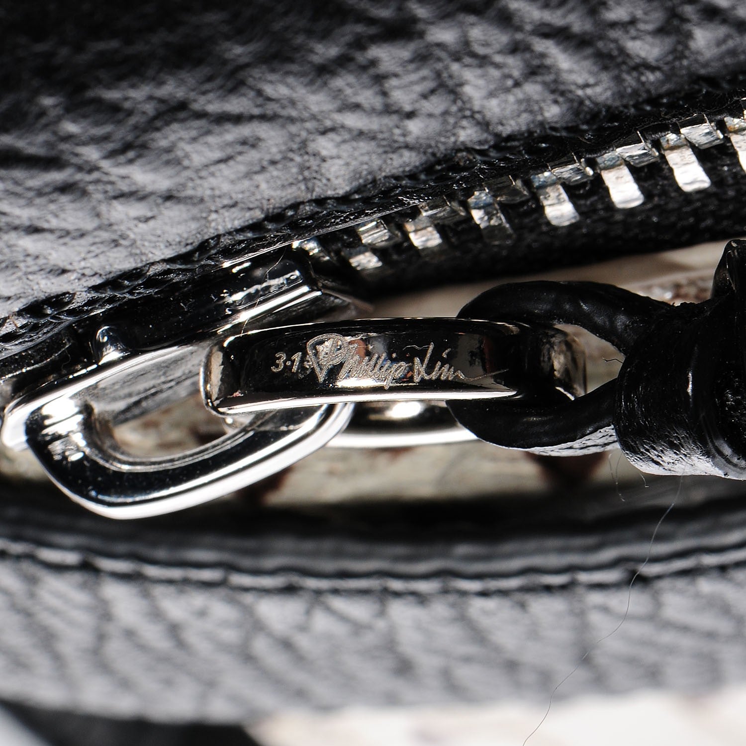 3.1 Phillip Lim 3.1 Pebbled Leather Elaphe Mini Pashli Satchel Natural Black 11 of 13