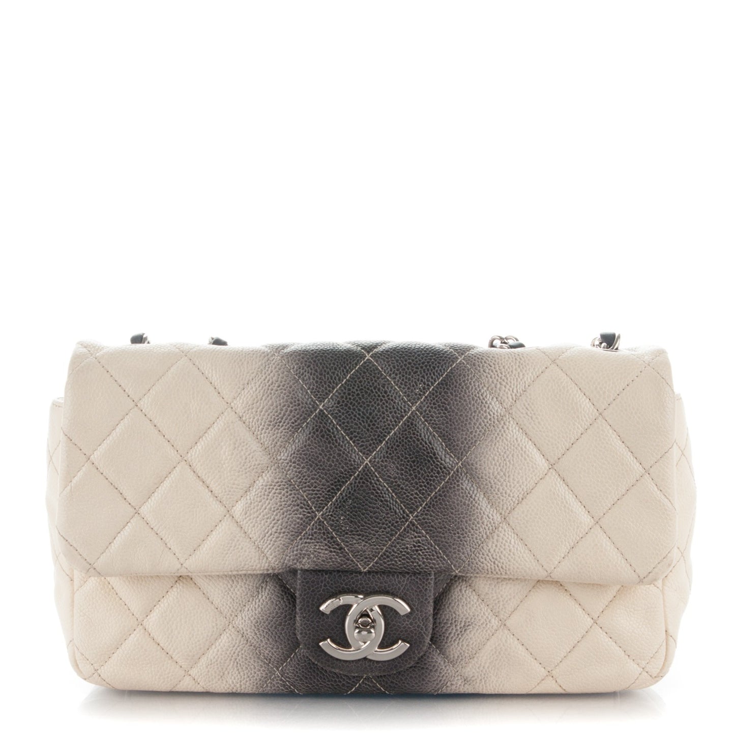 Caviar Quilted Medium Ombre Single Flap Grey