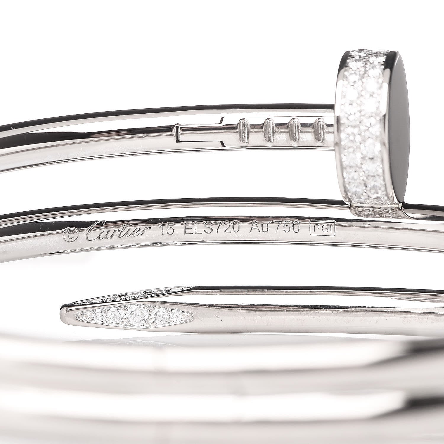 Cartier 18K White Gold Diamond Double Wrap Juste Un Clou Bracelet 15 4 of 4