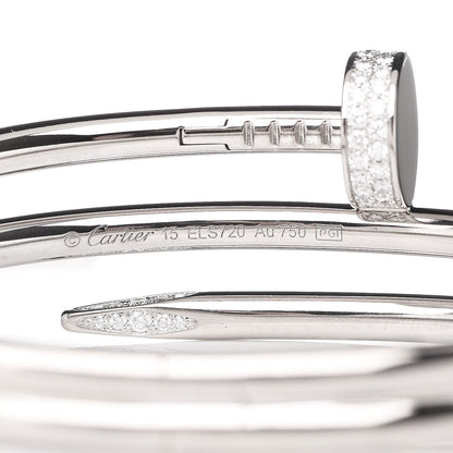 Cartier 18K White Gold Diamond Double Wrap Juste Un Clou Bracelet 15 4 of 4