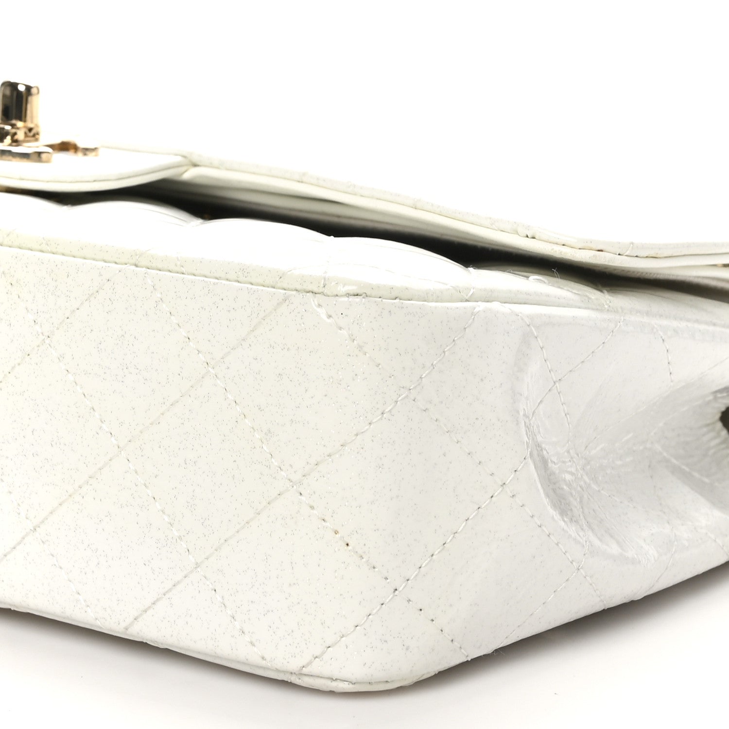 Chanel Patent Quilted Evening Star Medium Double Flap White 10 of 11