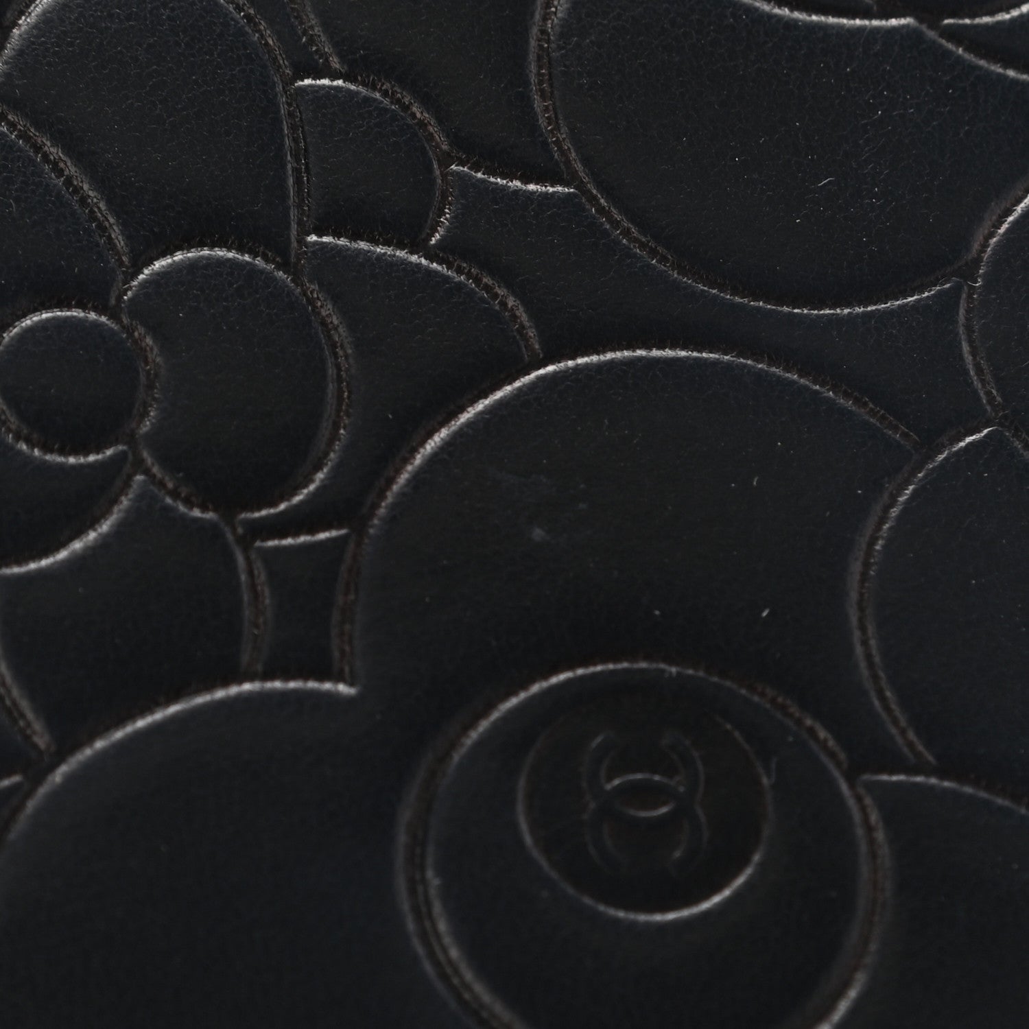 Chanel Lambskin Camellia Embossed Yen Wallet Black 16 of 17