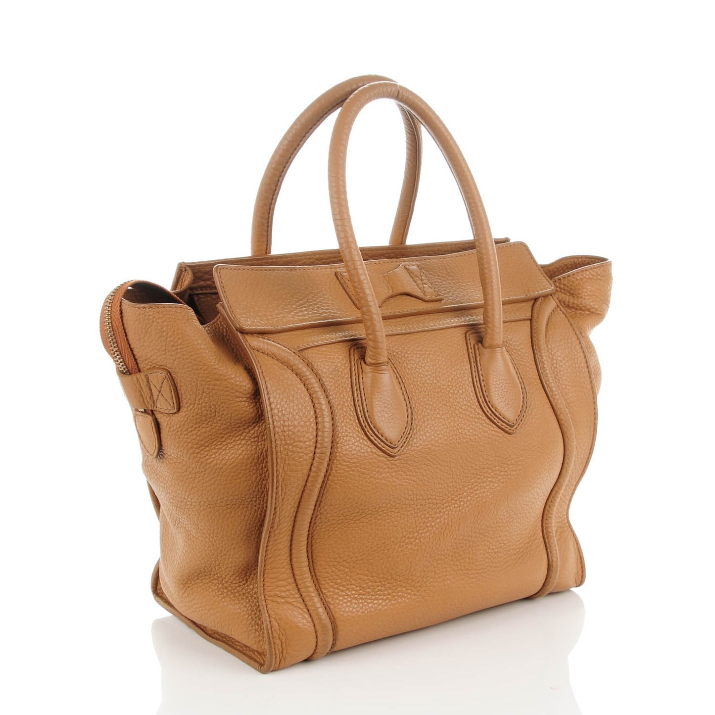 Pebbled Calfskin Mini Luggage Camel