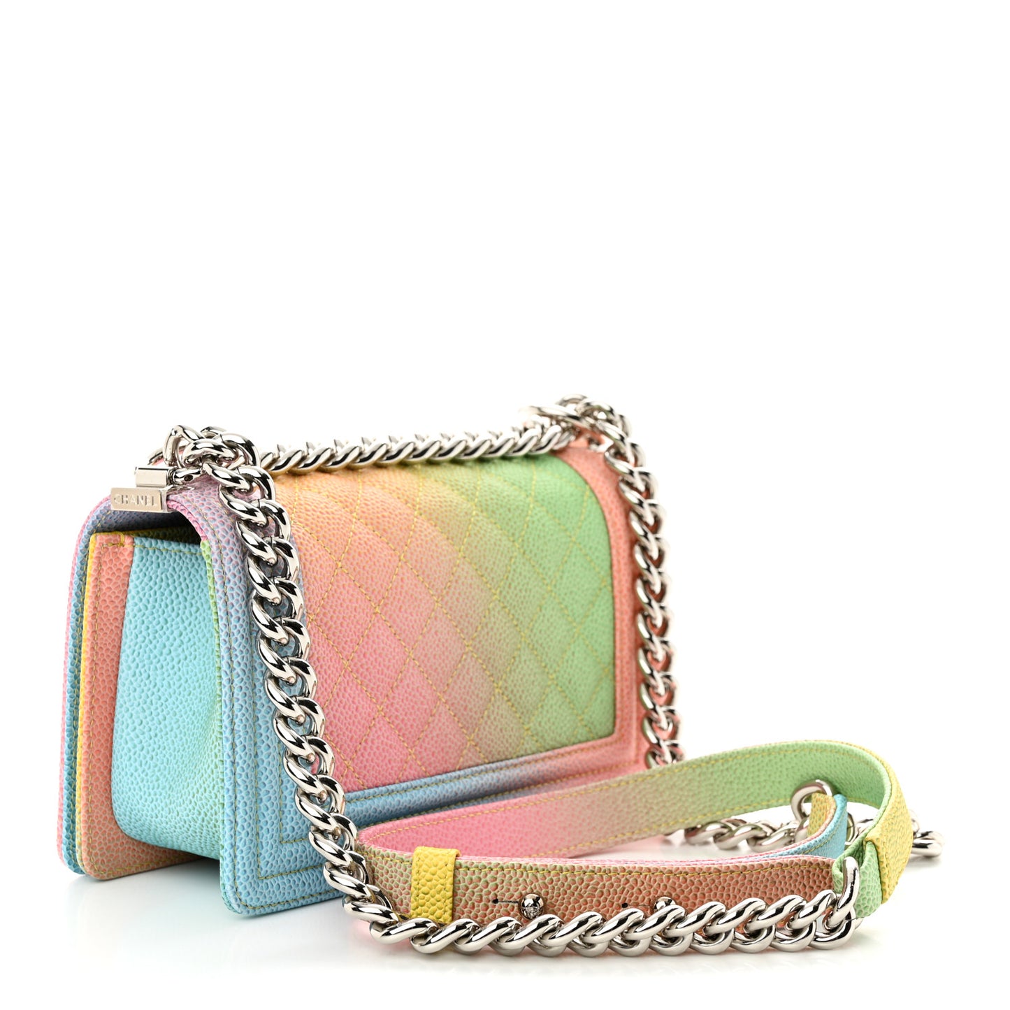Caviar Quilted Small Cuba Rainbow Boy Flap Multicolor