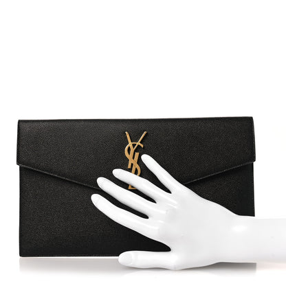 Saint Laurent Grain De Poudre Uptown Pouch Black 2 of 10