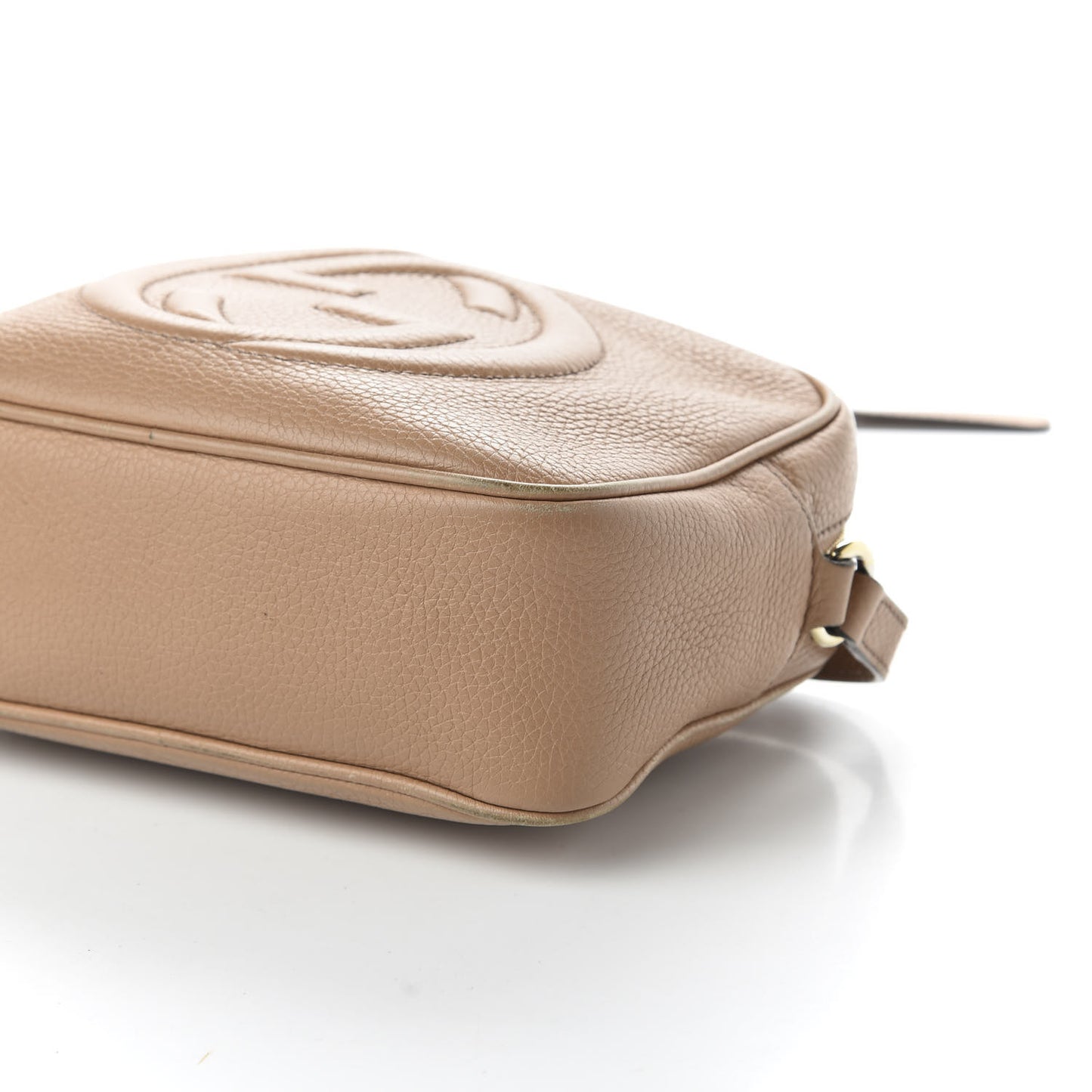 Pebbled Calfskin Small Soho Disco Bag Rose Beige