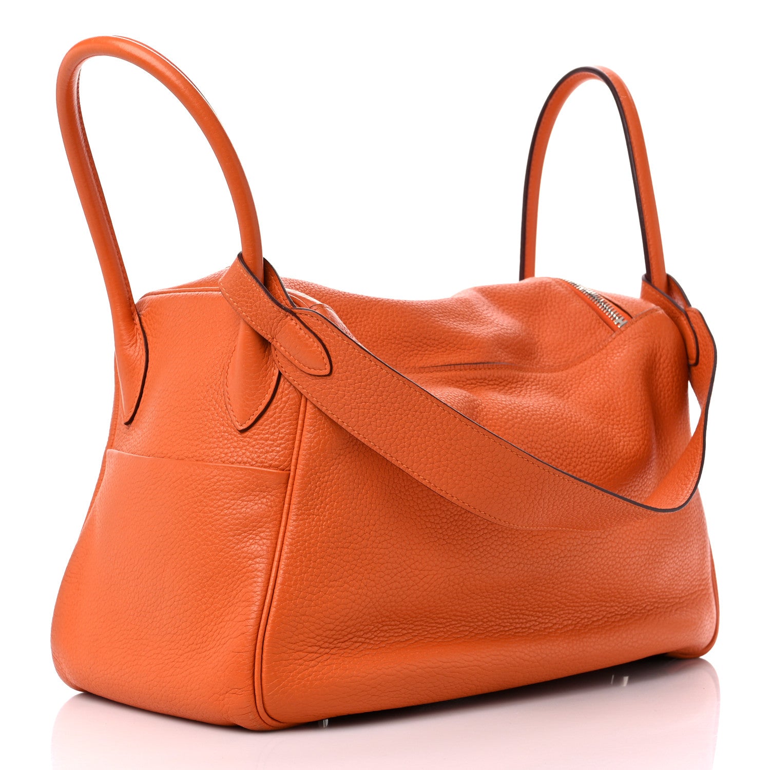 Hermes Taurillon Clemence Lindy 34 Orange 3 of 14