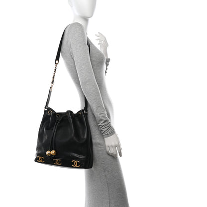 Chanel Caviar CC Drawstring Shoulder Bag Black 2 of 20
