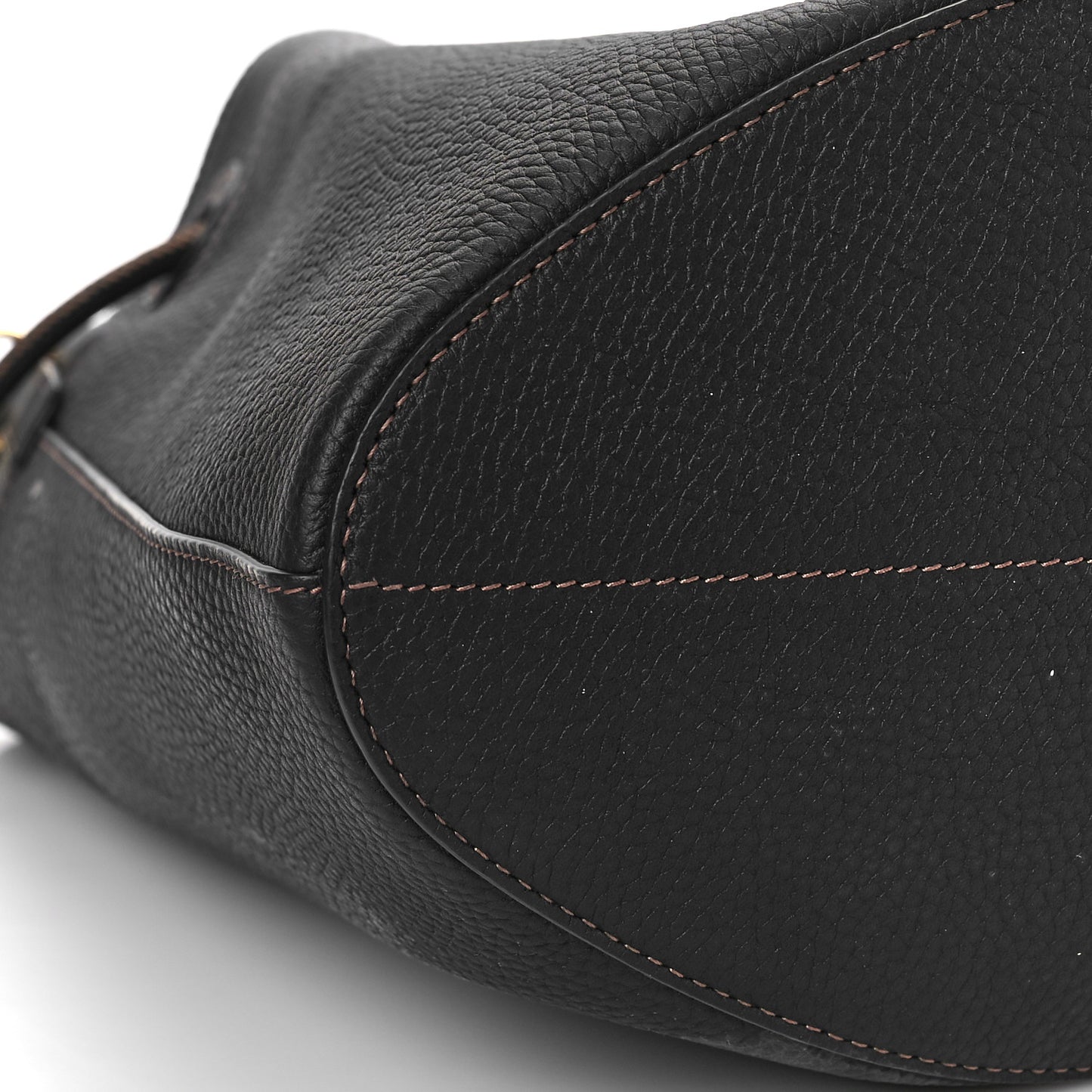Grainy Calfskin Small TB Bucket Bag Black