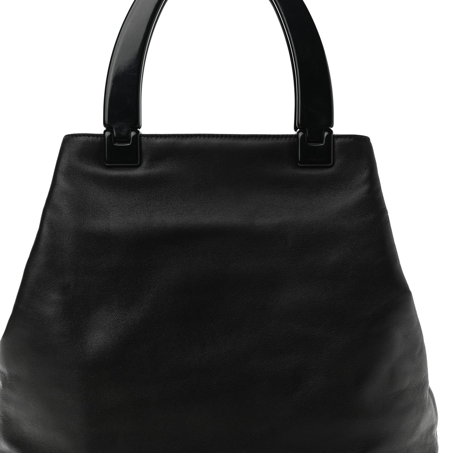 Soft Calfskin Top Handle Tote Black