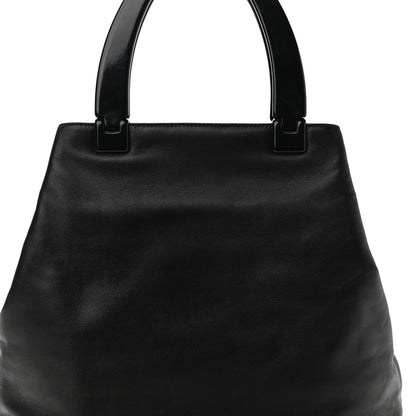 Prada Soft Calfskin Top Handle Tote Black 7 of 13