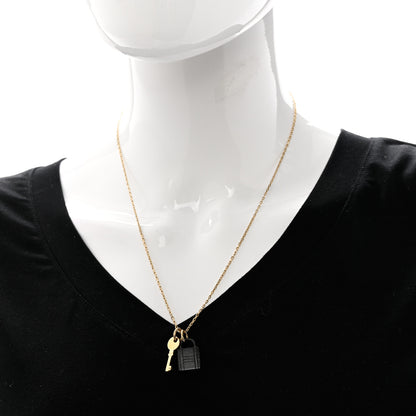 Hermes Permabrass Buffalo Horn Amulette Padlock PM Pendant Necklace 2 of 7