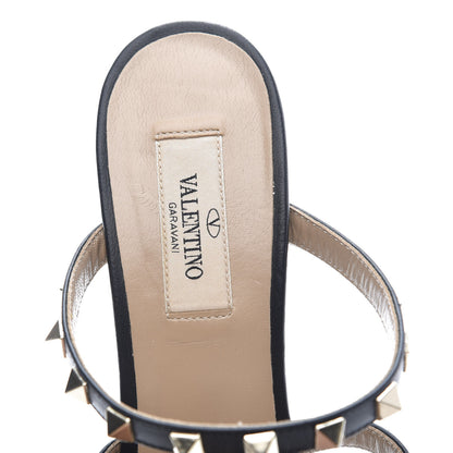 Valentino Garavani Calfskin Rockstud 60mm Caged Slide Sandals 38.5 Black 7 of 9