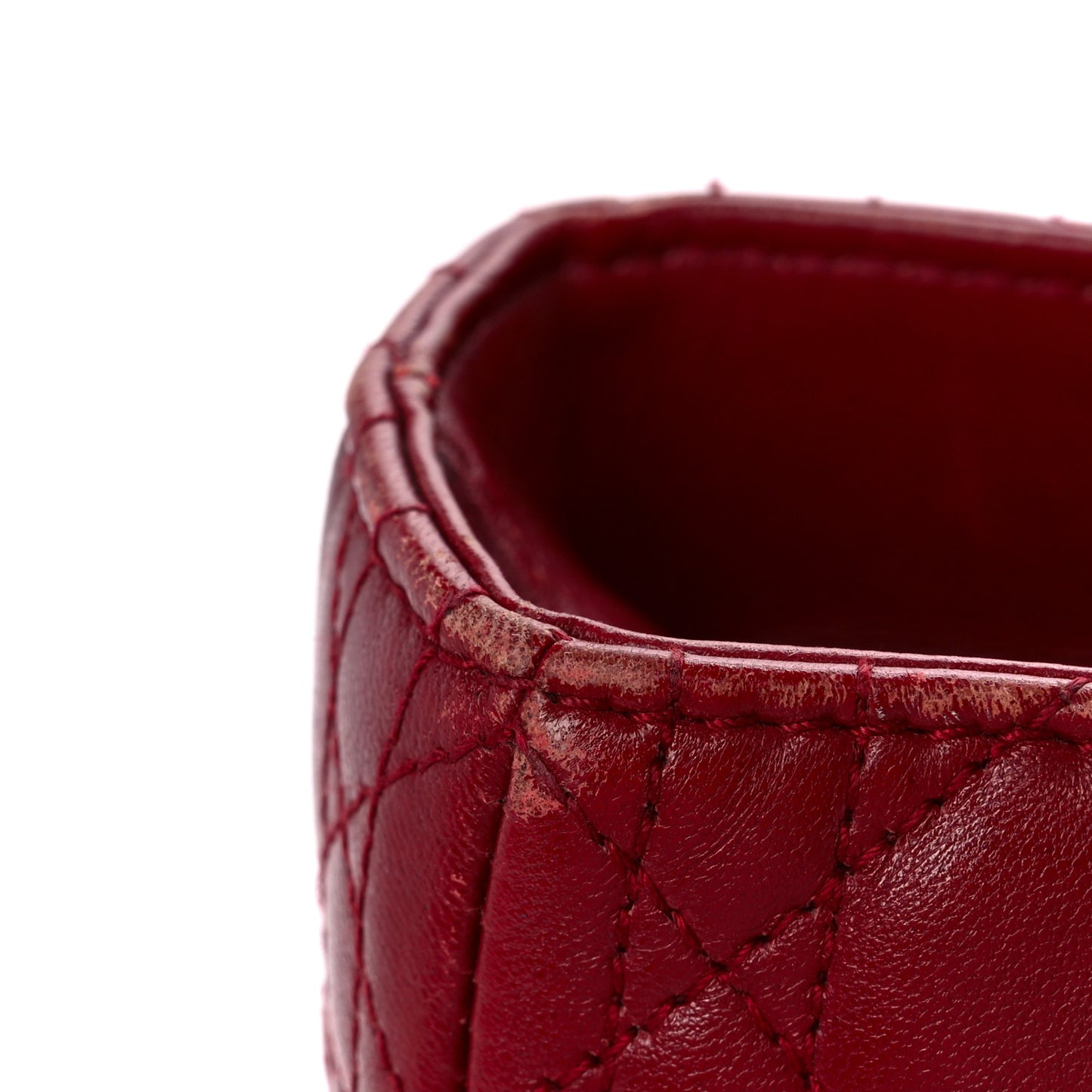 Lambskin Cannage Large Lady Dior Burgundy