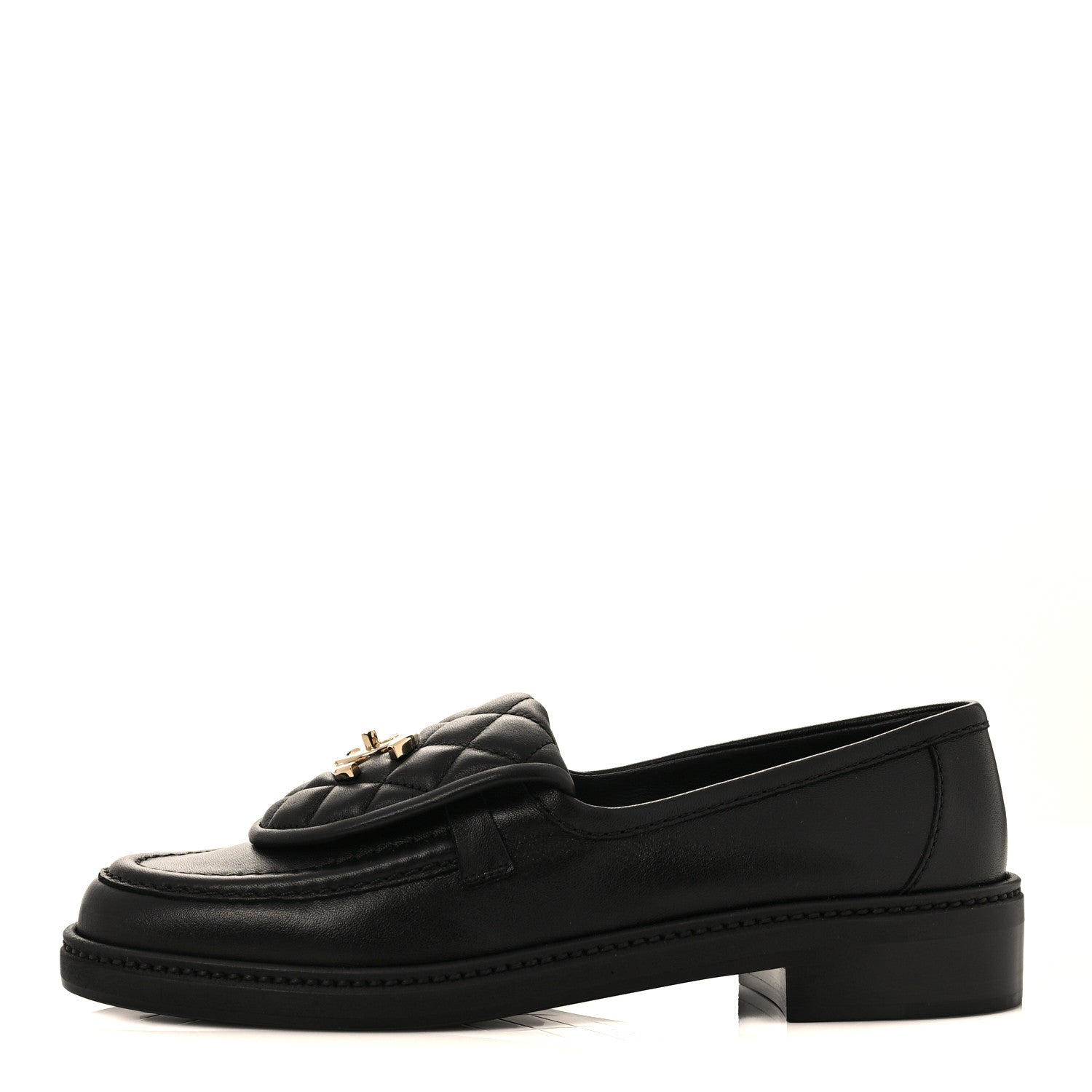 Chanel Lambskin Quilted CC Turnlock Loafers 38 Black 1 of 8