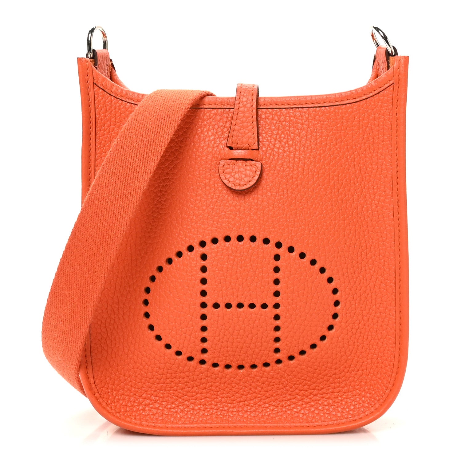 Hermes Taurillon Clemence Amazone Evelyne TPM Orange Craie 1 of 10