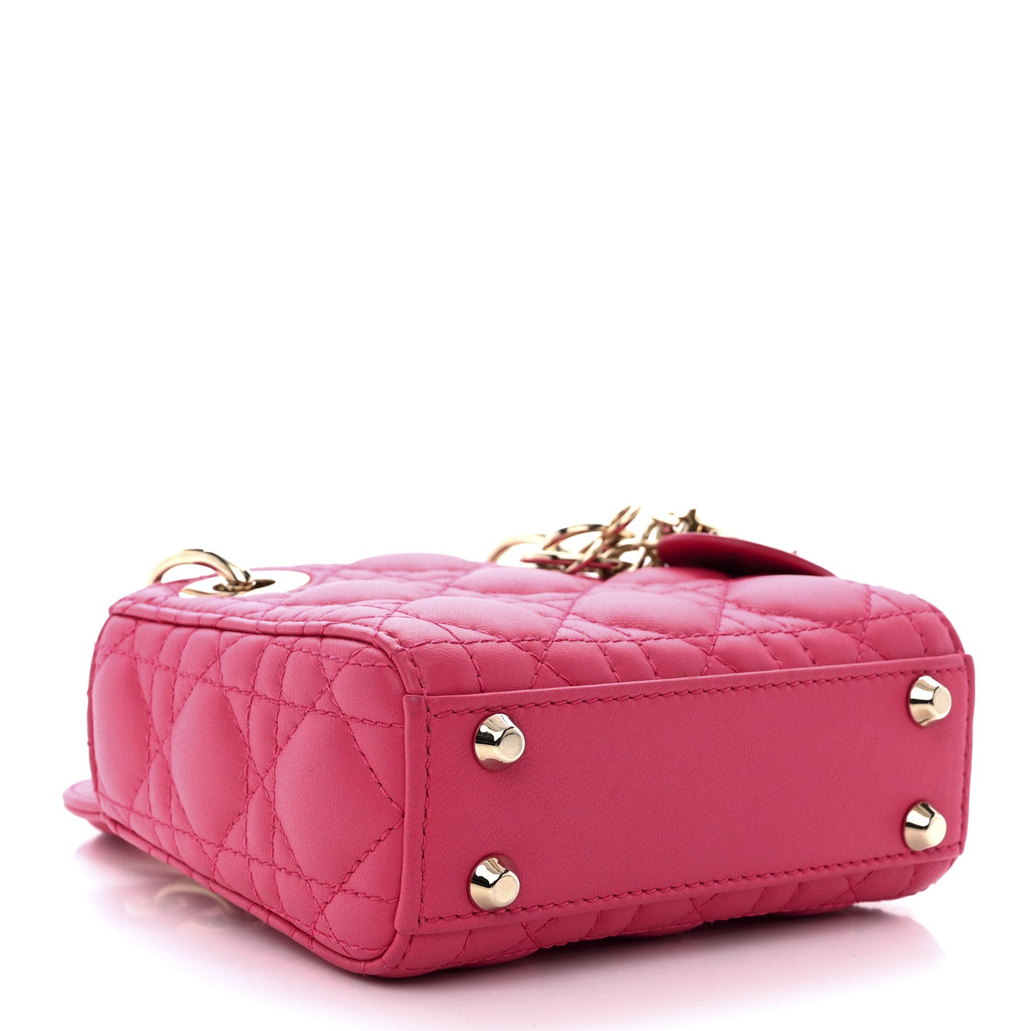 Lambskin Cannage Micro Lady Dior Red