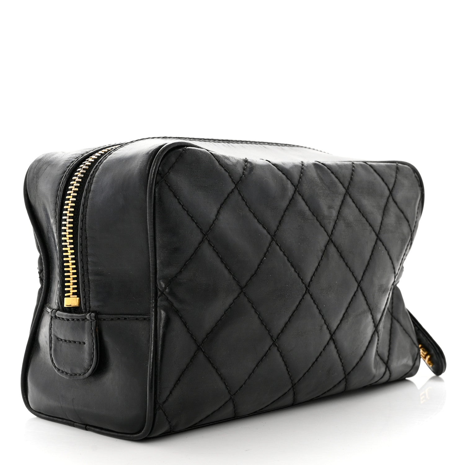 Chanel Lambskin Quilted Cosmetic Case Black 3 of 8