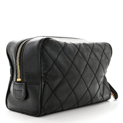 Chanel Lambskin Quilted Cosmetic Case Black 3 of 8