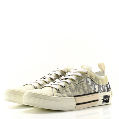 Christian Dior Technical Canvas Oblique Mens B23 Low Top Sneaker 46 White Black 3 of 9