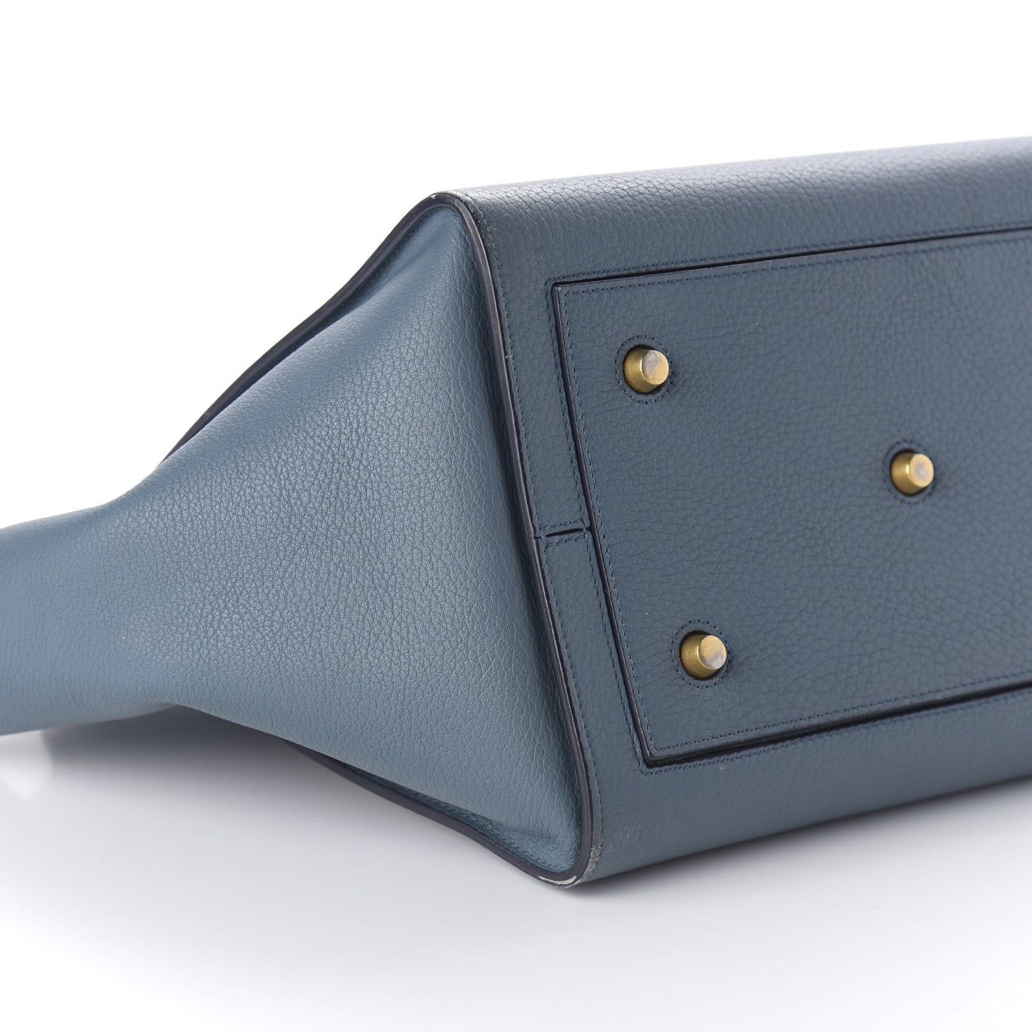 Grained Calfskin Small Tie Knot Tote Denim