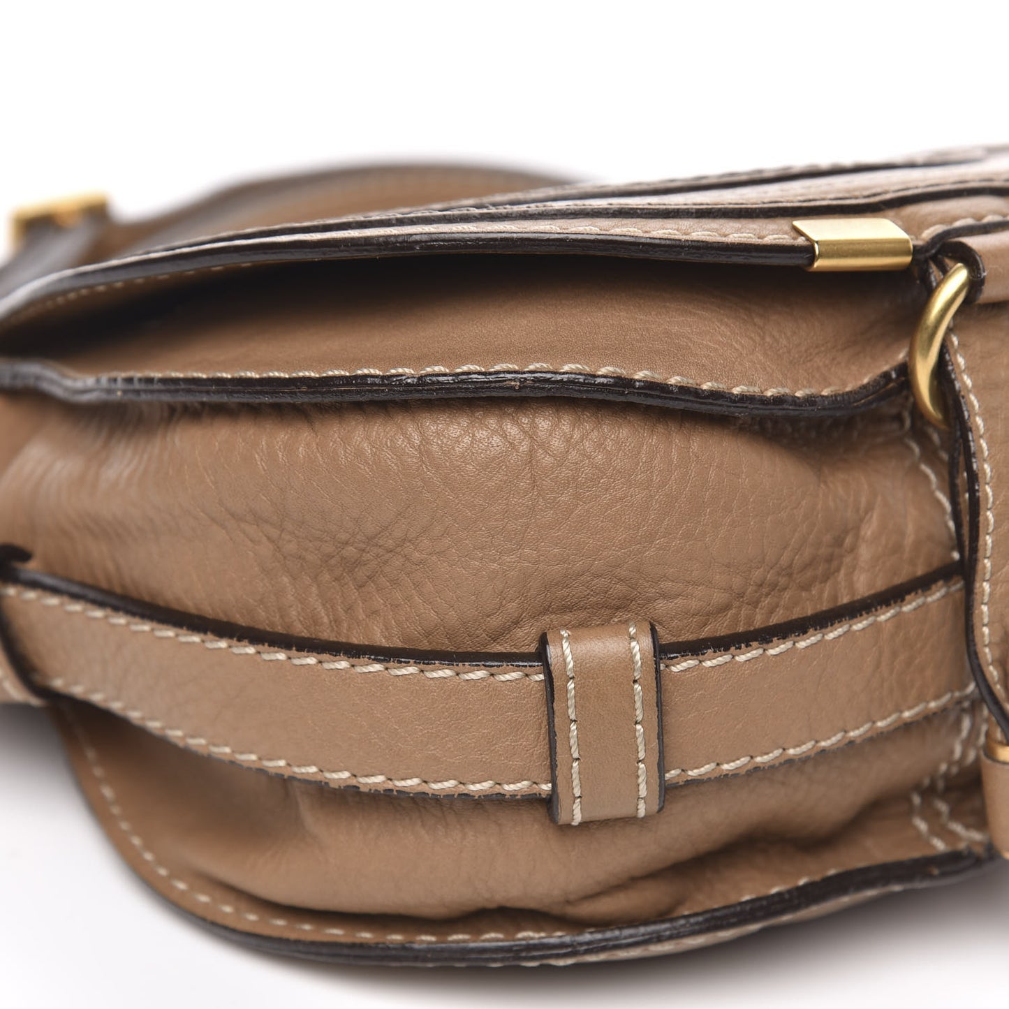 Calfskin Mini Marcie Round Crossbody Bag Nut