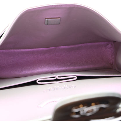 Chanel Iridescent Calfskin Quilted Small Double Flap Light Purple 5 of 10