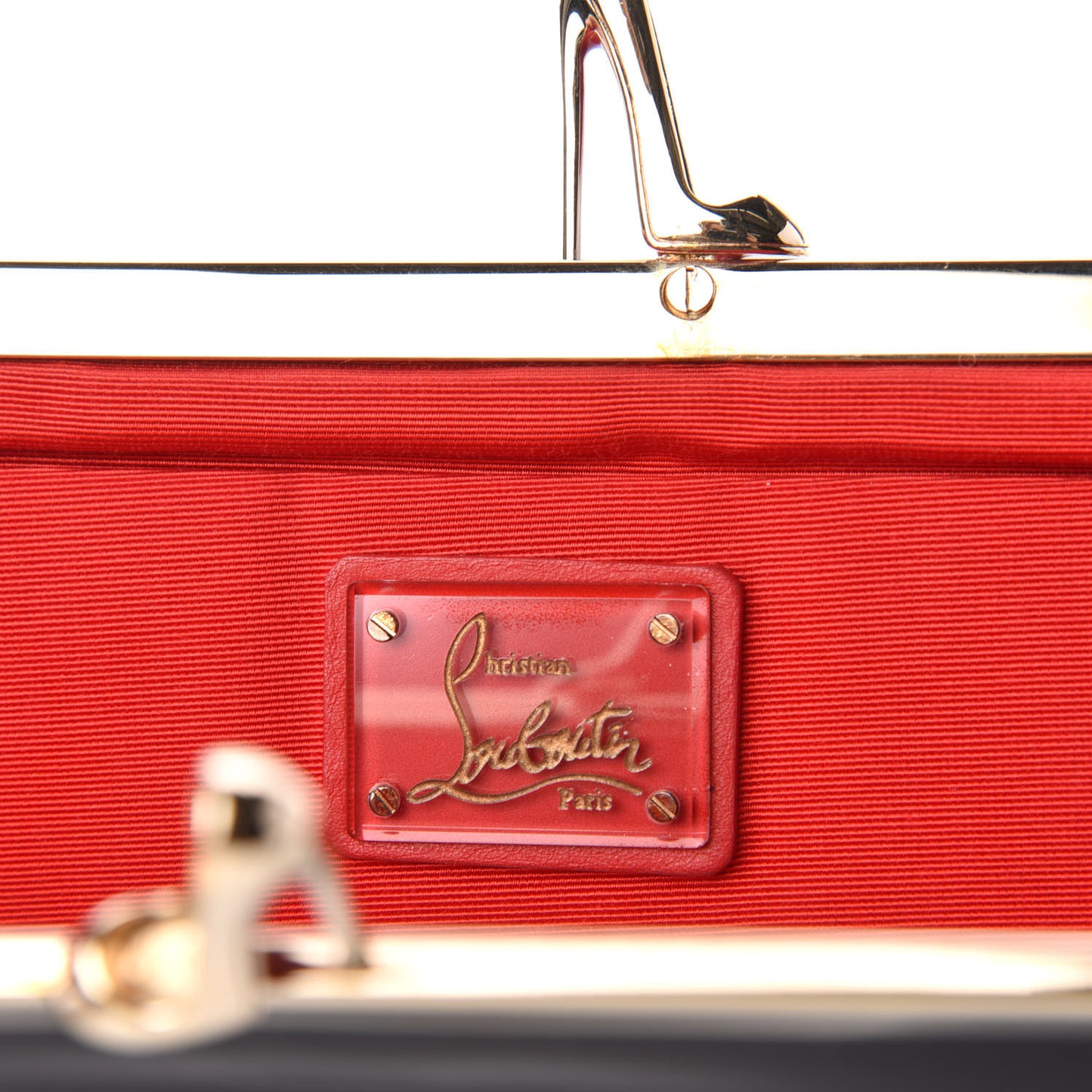 Patent Miss Loubi Clutch Black