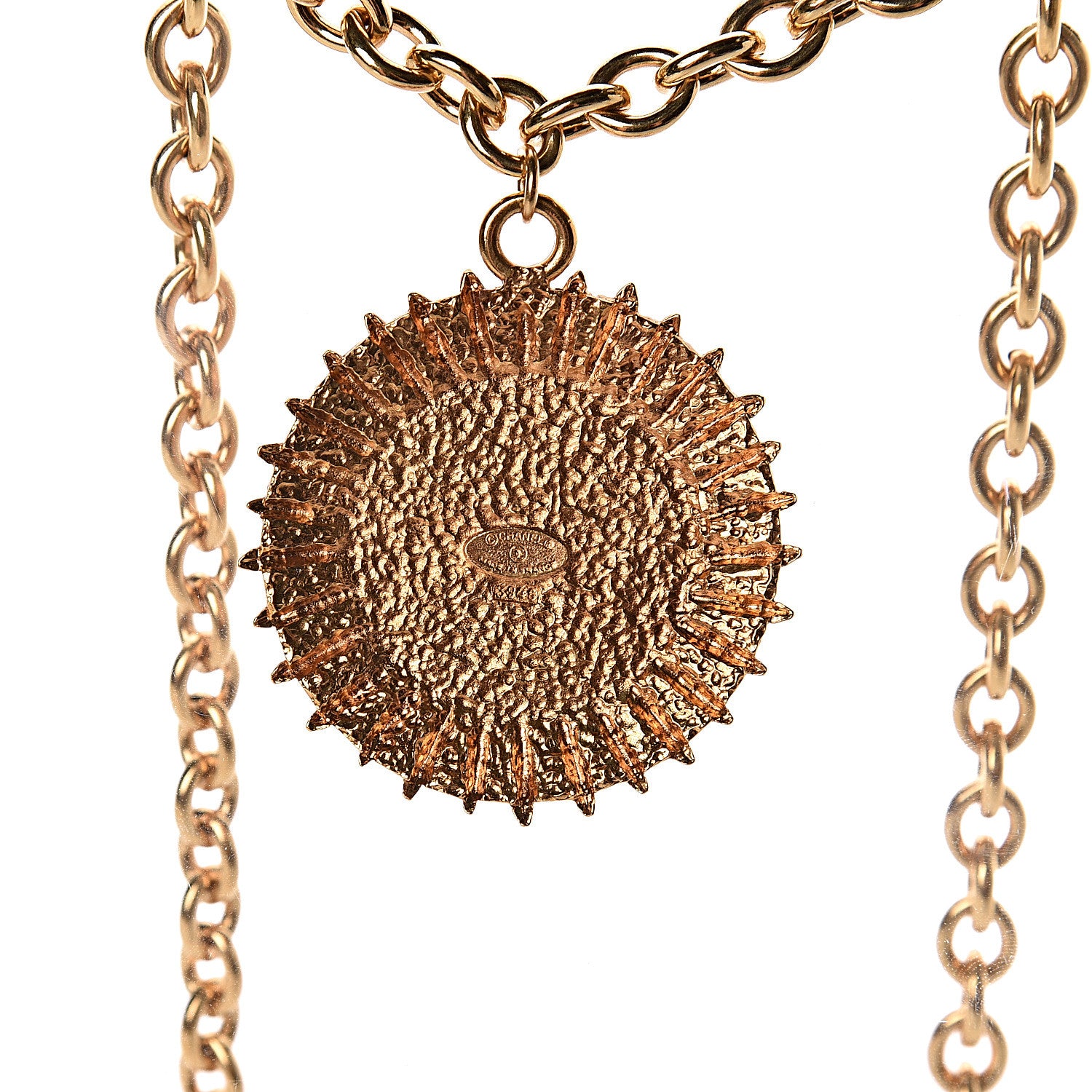 Chanel Medallion Chain Necklace Gold 4 of 4