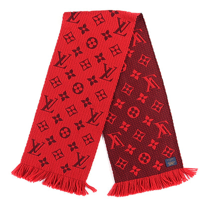 Louis Vuitton Wool Silk Logomania Scarf Rubis 3 of 6