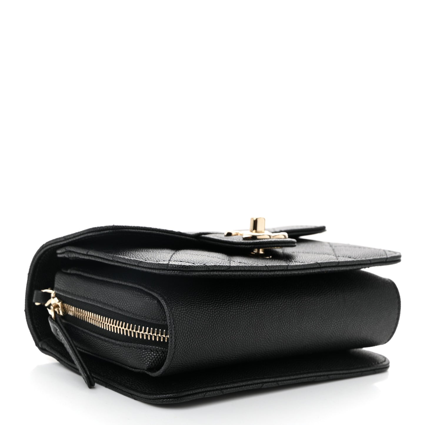 Caviar Quilted Like A Wallet Flap Black