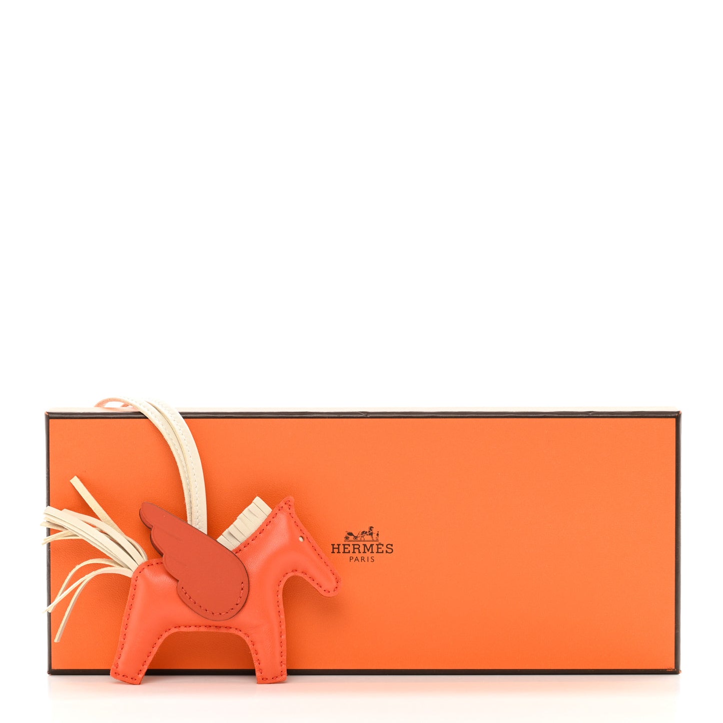 Milo Lambskin Grigri Rodeo Pegase Horse Bag Charm PM Orange Poppy Craie Terre Battue